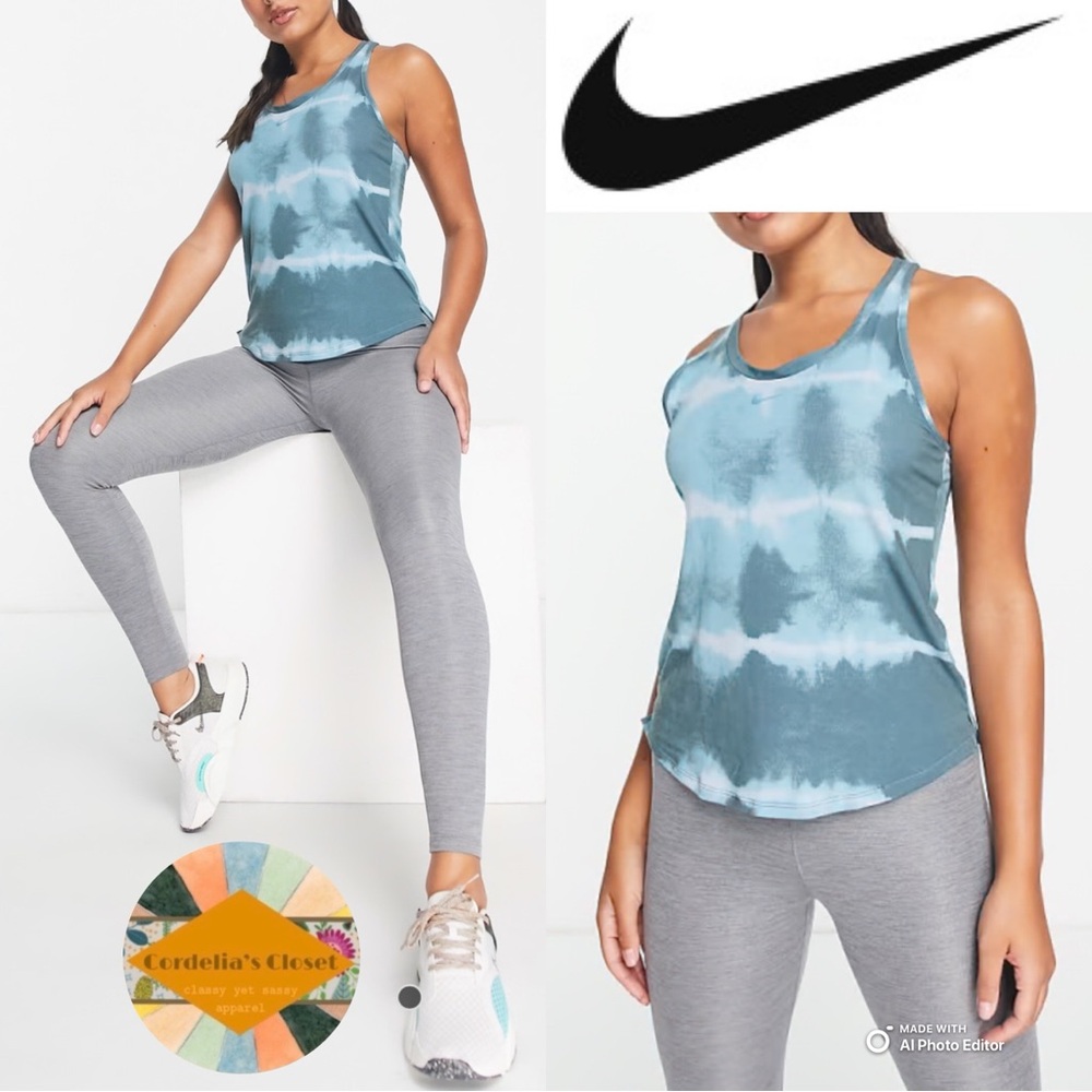 ❌SOLD!❌ #110 $55! NIKE Dri-FIT Training One Luxe Tie-Dye Sporty Athletic Tank S